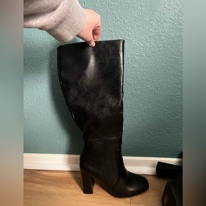 Wide-Calf Journee Collection tall block heel boots